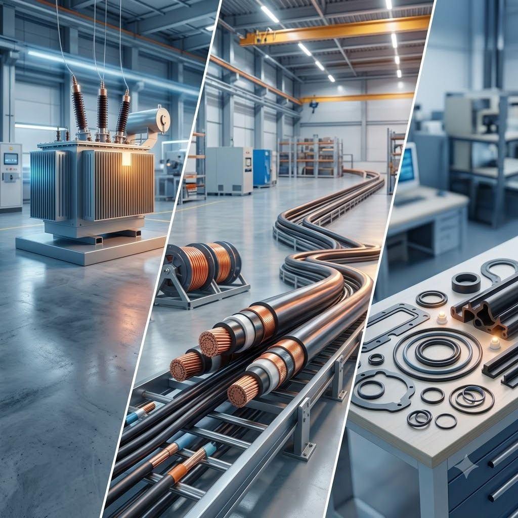 Industrial and Commercial Supply — Power Transformers, Cables, Sealing Products